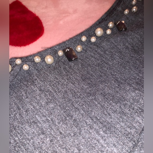 Shoulder Out Top Pearl/ Stone Accents at Shoulder by Juicy Couture - Picture 9 of 11
